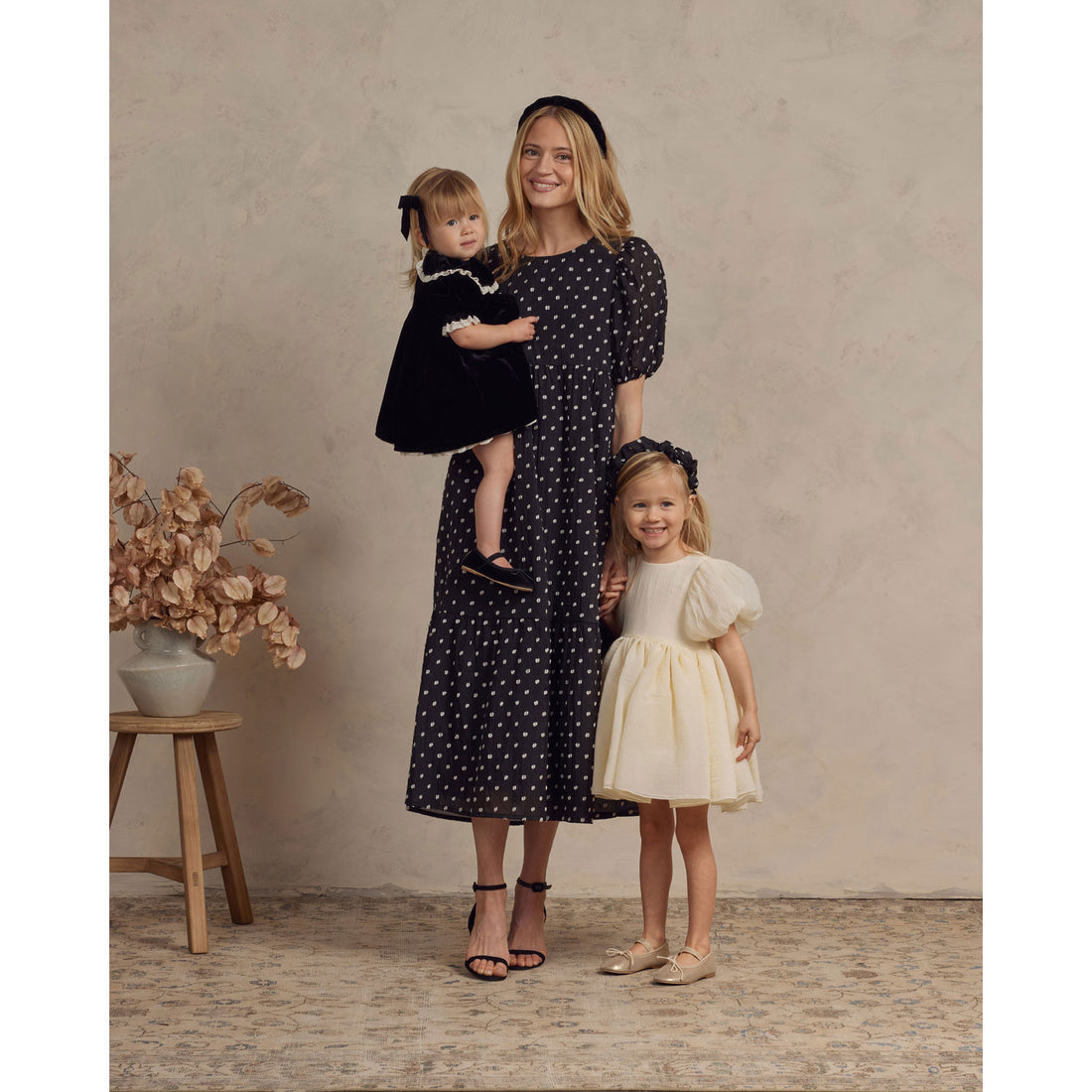 Noralee Black & Ivory Dot Claire Womens  Dress