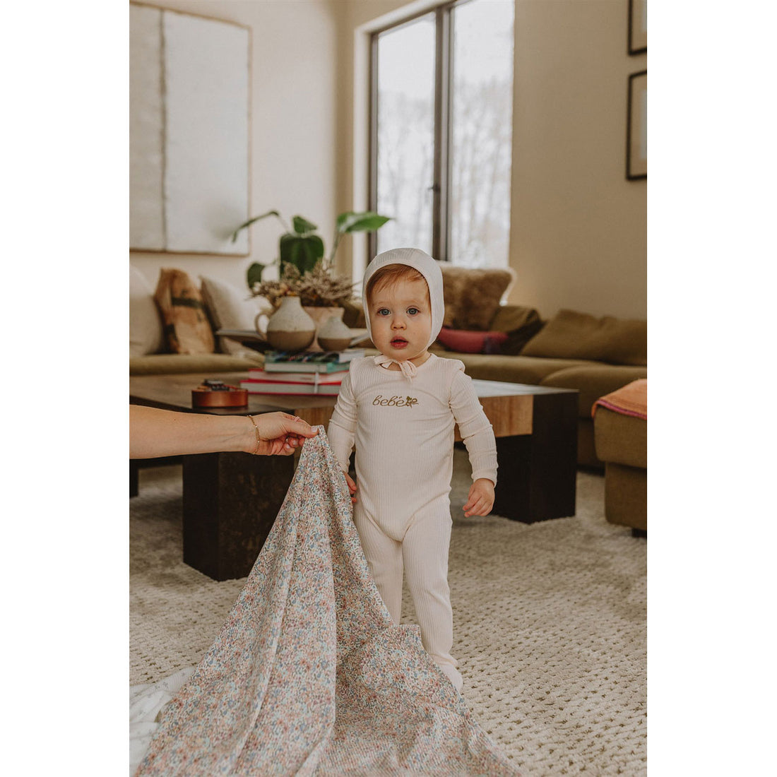 Ladida Layette Rose Bebe Footie+ Bonnet