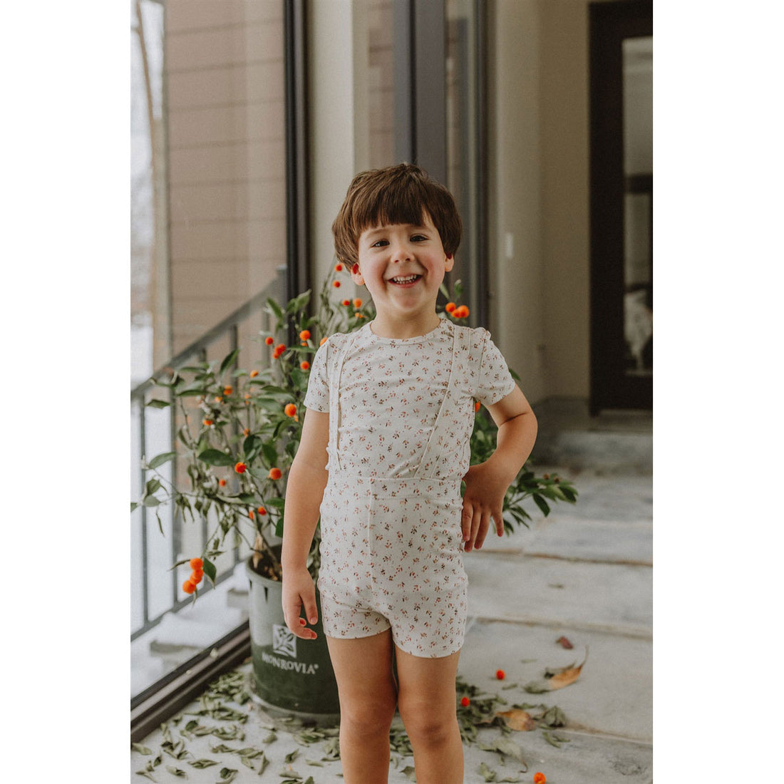 Ladida Layette Mauve Cherry Suspender Set