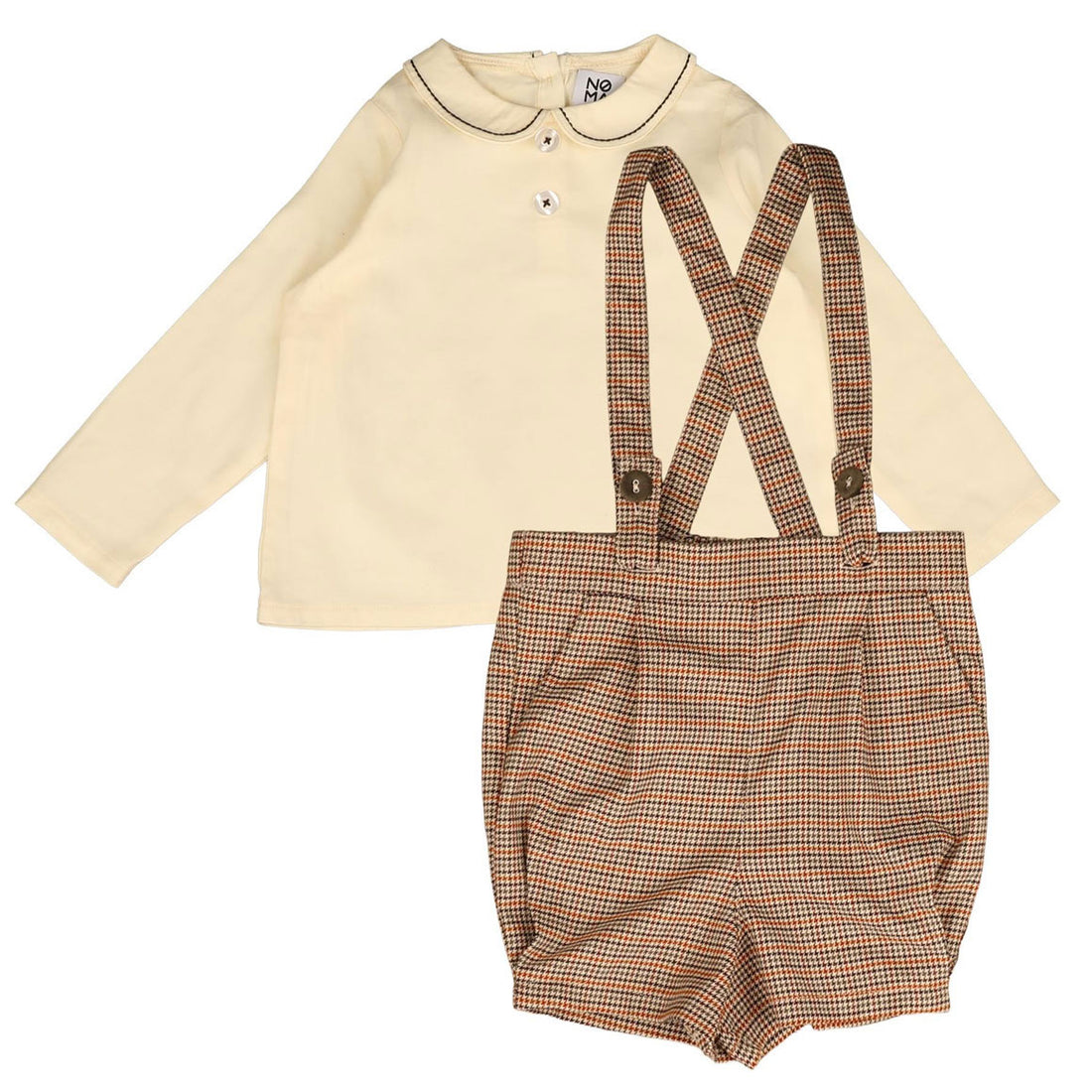 Noma Rust Gingham Suspender Set