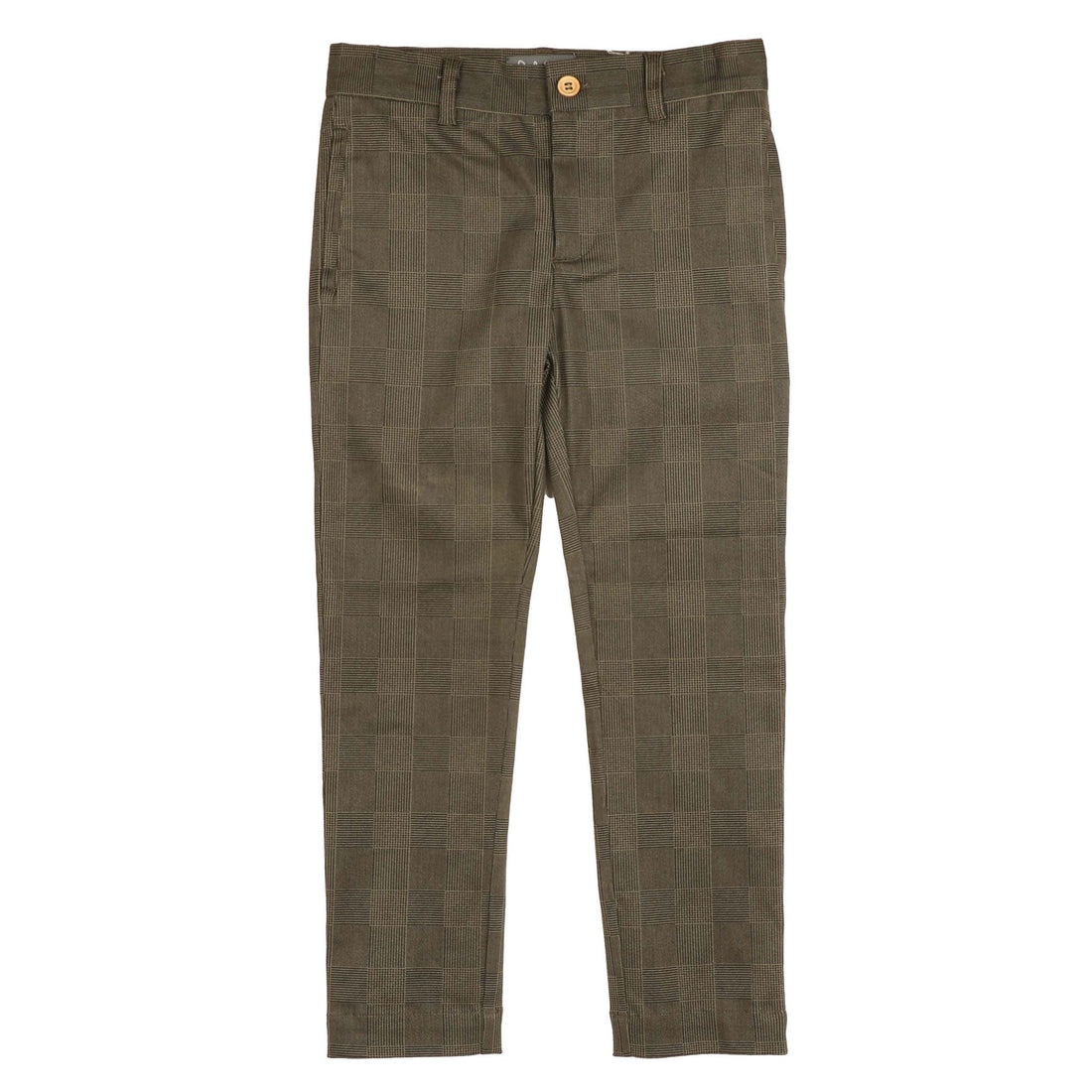 Noma Olive Stretch Plaid Slim Trouser