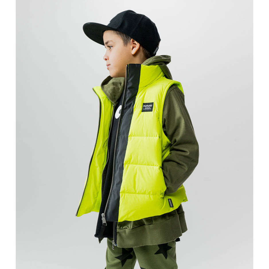 NUNUNU Hot Lime Bubbly Down Vest
