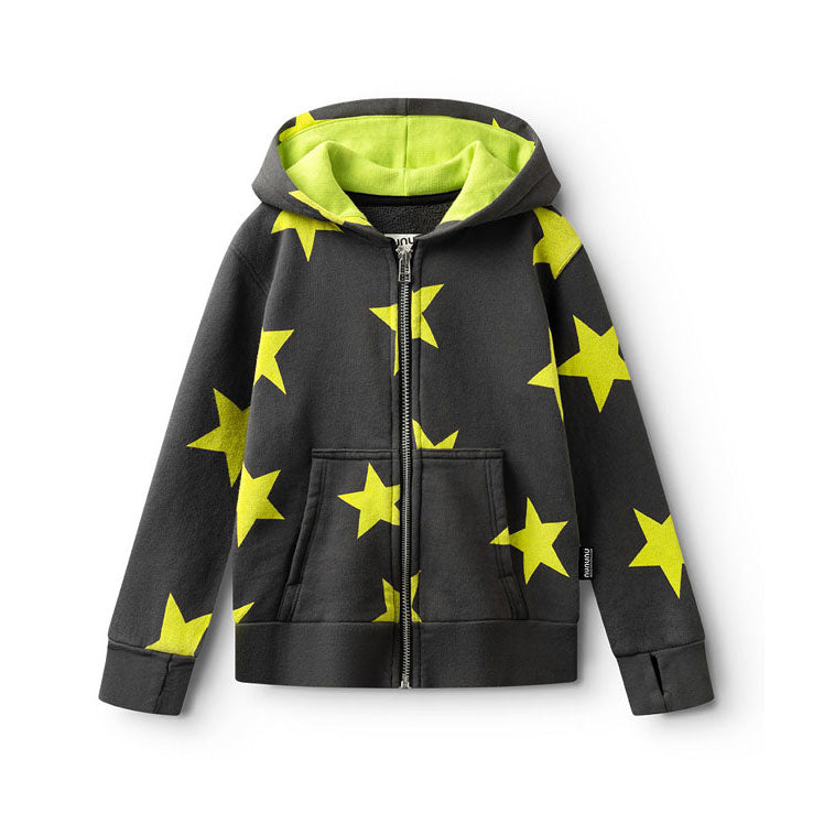 Nununu Graphite Lime Star Zip Hoodie