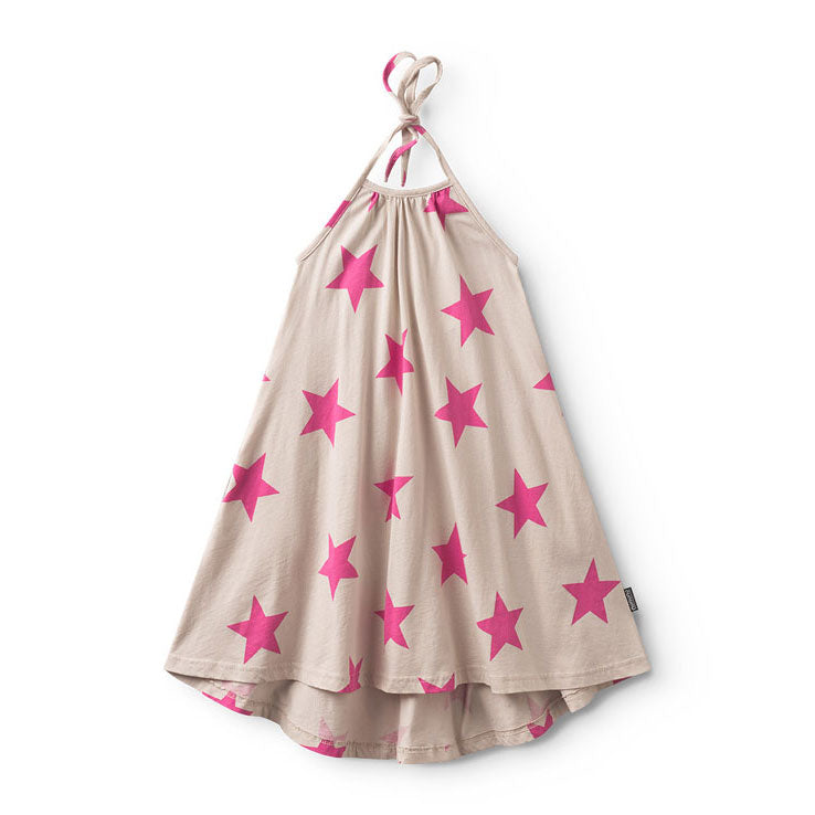 Nununu Smokey Natural Pink Star Collar Dress
