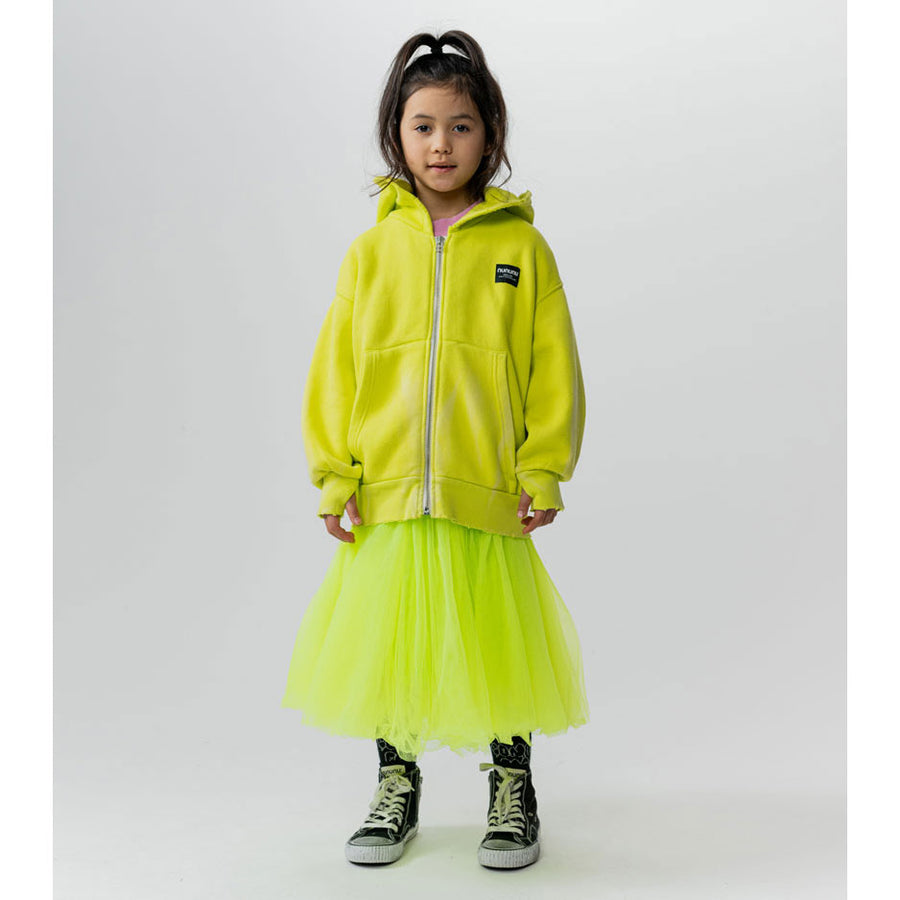 NUNUNU Washed Hot Lime Ultimate Brush Zip Hoodie
