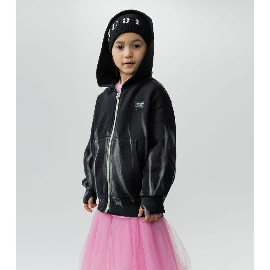 NUNUNU Black Ultimate Brush Zip Hoodie