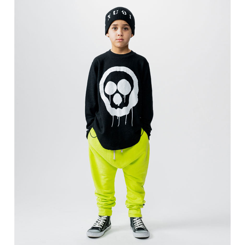 NUNUNU Black Droopy Skull Shirt