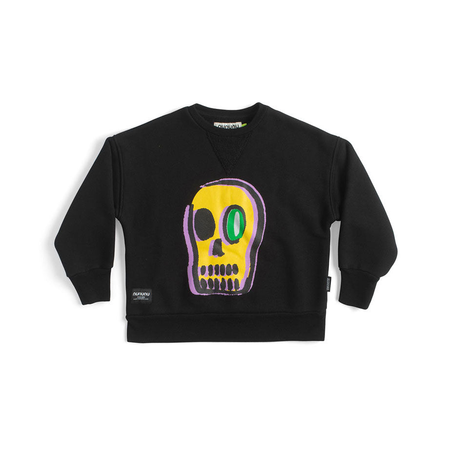 Nununu Black Dizzy Skull Heavy Sweatshirt