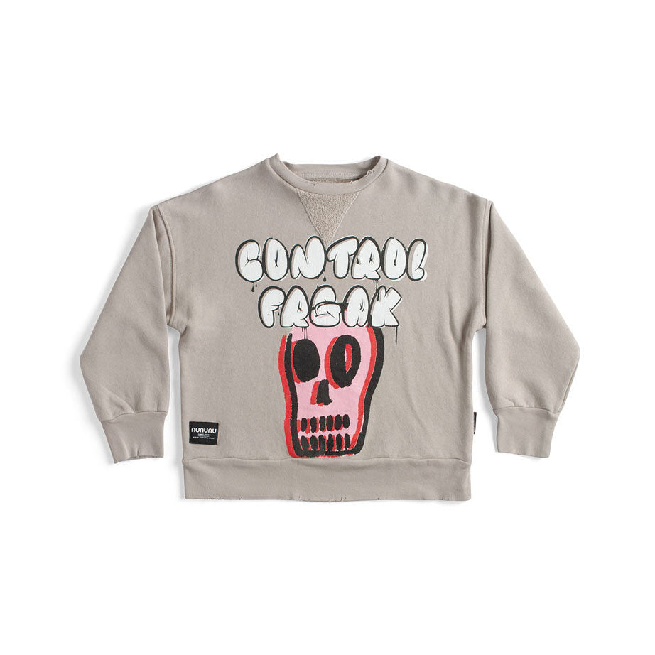Nununu Smokey Grey Bubbly Dizzy Skull Sweatshirt