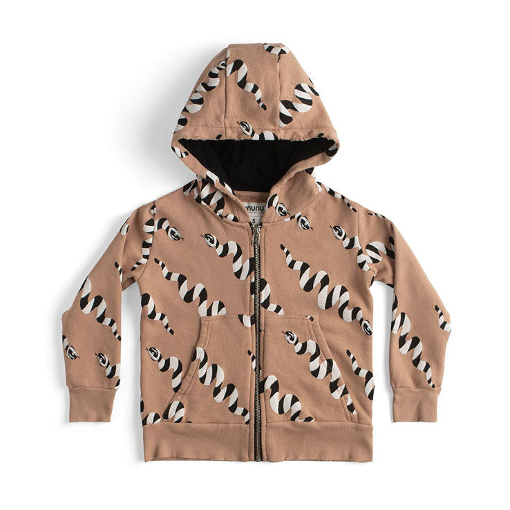 Nununu Coffee Stripey Snakes Zip Hoodie