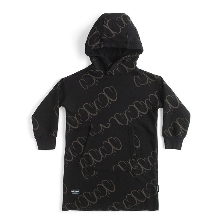 Nununu Black Bubbly Hooded Dress
