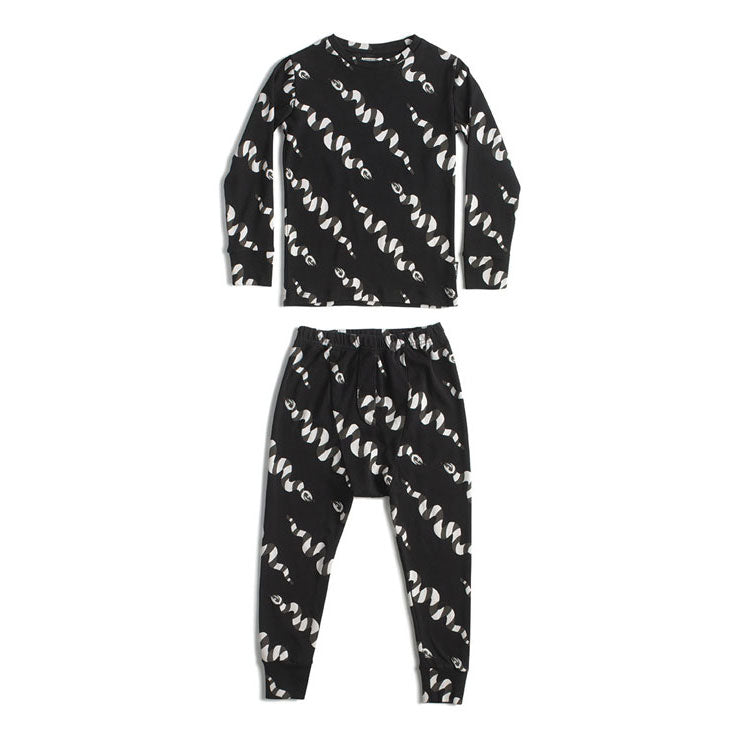 Nununu Black Stripey Snakes Loungewear