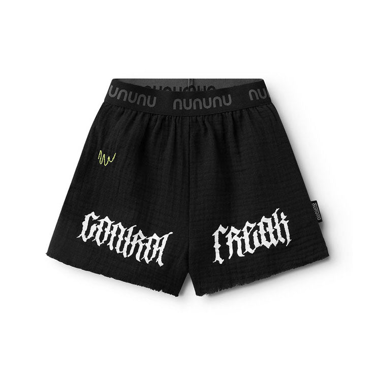 Nununu Black Muslin Beach Shorts
