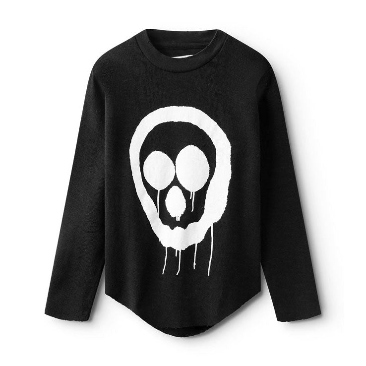 NUNUNU Black Droopy Skull Shirt