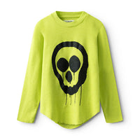 NUNUNU Hot Lime Droopy Skull Shirt
