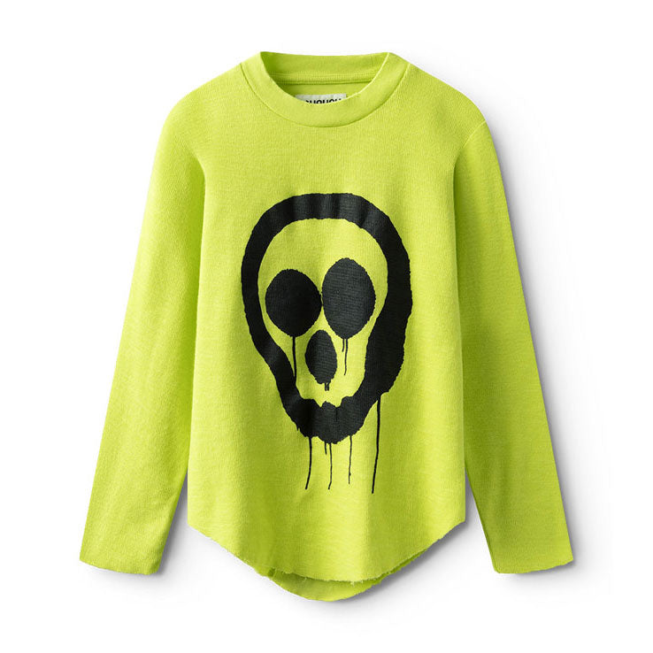 NUNUNU Hot Lime Droopy Skull Shirt