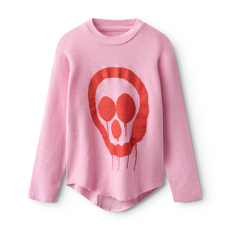 NUNUNU Super Pink Droopy Skull Shirt