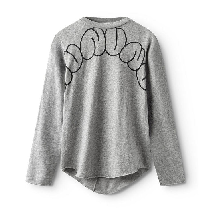 NUNUNU Heather Grey Bubbly Rounded Shirt