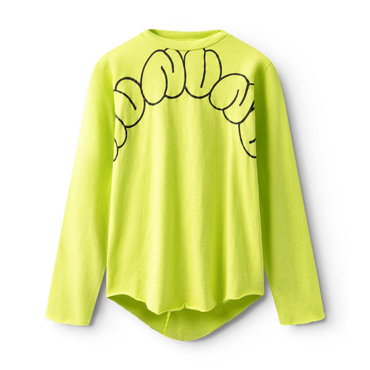 NUNUNU Hot Lime Bubbly Rounded Shirt