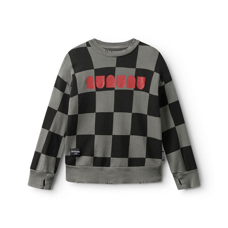 NUNUNU Graphite Checkmate Sweatshirt