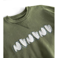 NUNUNU Olive Vintage Smile Sweatshirt