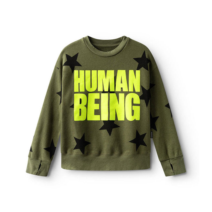 NUNUNU Olive Only Human Sweatshirt