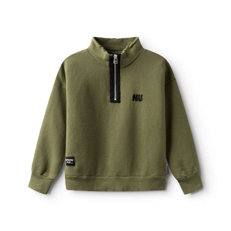 NUNUNU Olive 1/2 Zip Sweatshirt