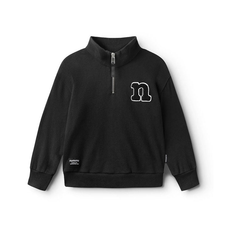 NUNUNU Black 1/2 Zip N Sweatshirt