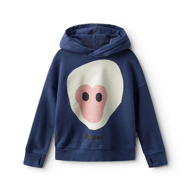 NUNUNU Washed Indigo Monkey Around Hoodie