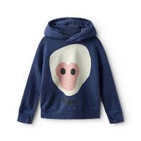 NUNUNU Washed Indigo Monkey Around Hoodie