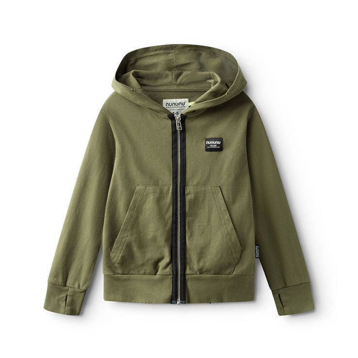 NUNUNU Olive Iconic Zip Hoodie