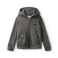 NUNUNU Graphite Splah Of Color Zip Hoodie