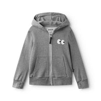 NUNUNU Heather Grey  Side Eye Zip Hoodie