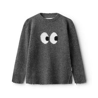 NUNUNU Grey Side Eye Knit Pullover