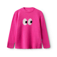 NUNUNU Hot Pink Side Eye Knit Pullover