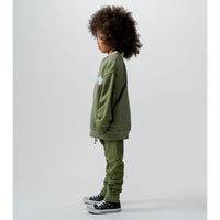 NUNUNU Olive Vintage Smile Sweatshirt