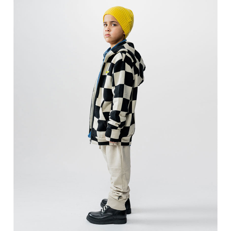 NUNUNU Smokey Natural Checkmate Zip Hoodie