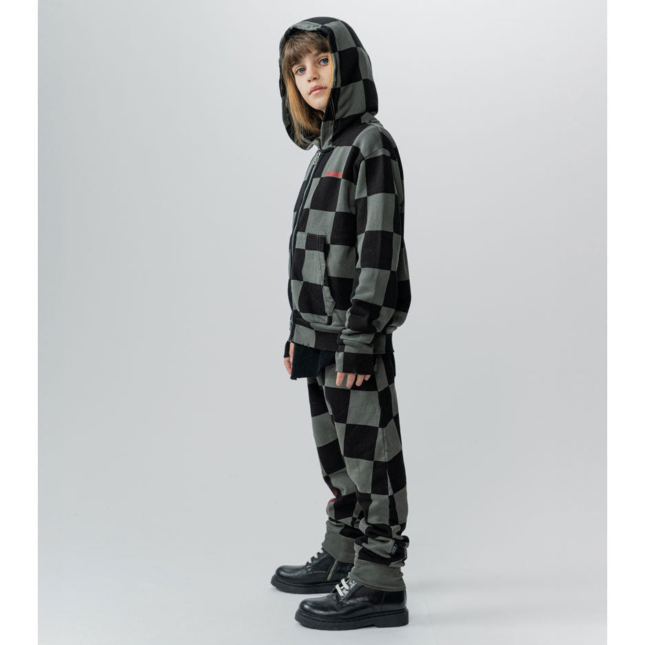 NUNUNU Graphite Checkmate Zip Hoodie