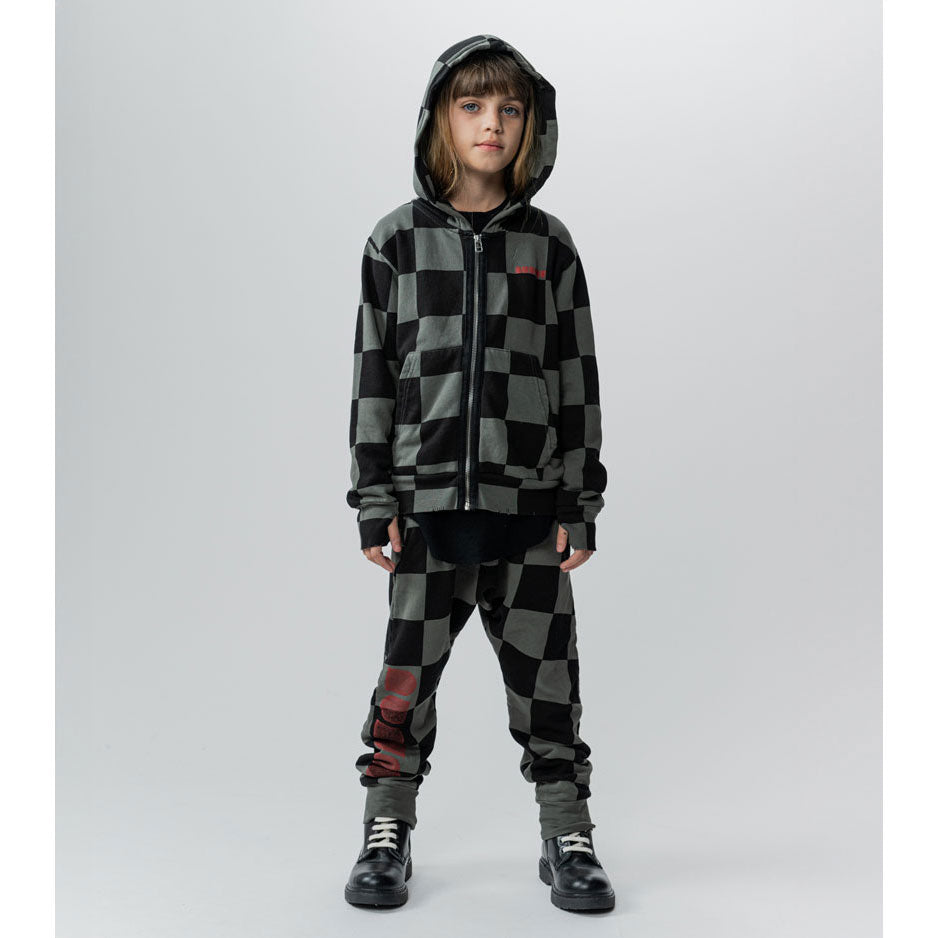 NUNUNU Graphite Checkmate Zip Hoodie