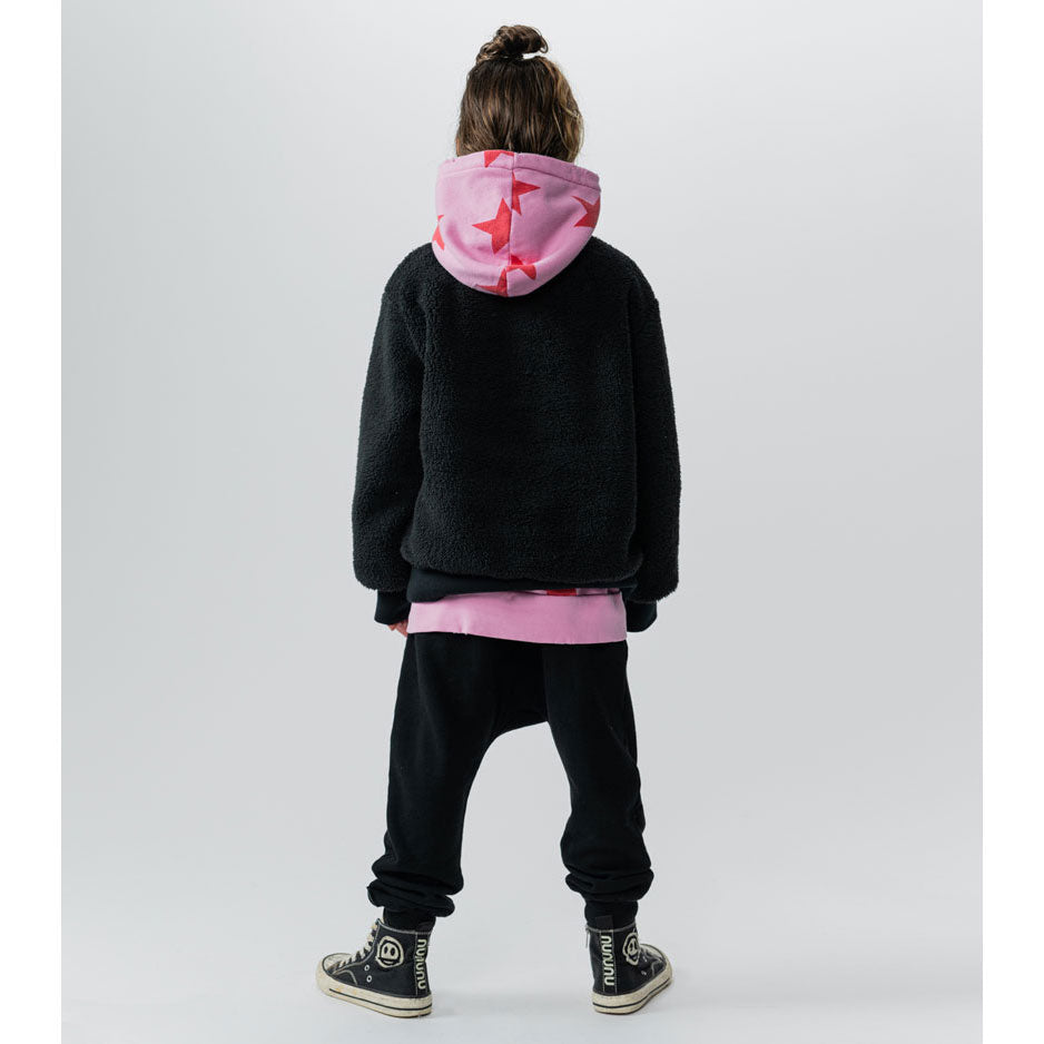 NUNUNU Black Sherpa Pullover