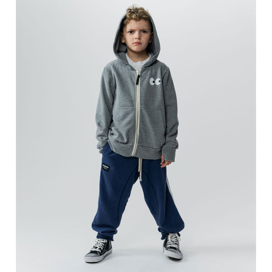 NUNUNU Heather Grey  Side Eye Zip Hoodie