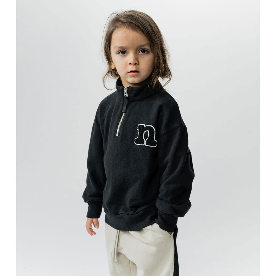 NUNUNU Black 1/2 Zip N Sweatshirt
