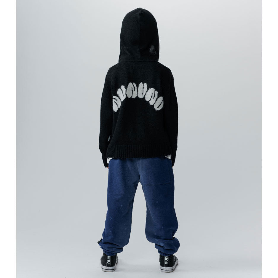 NUNUNU Black Knit Zip Hoodie
