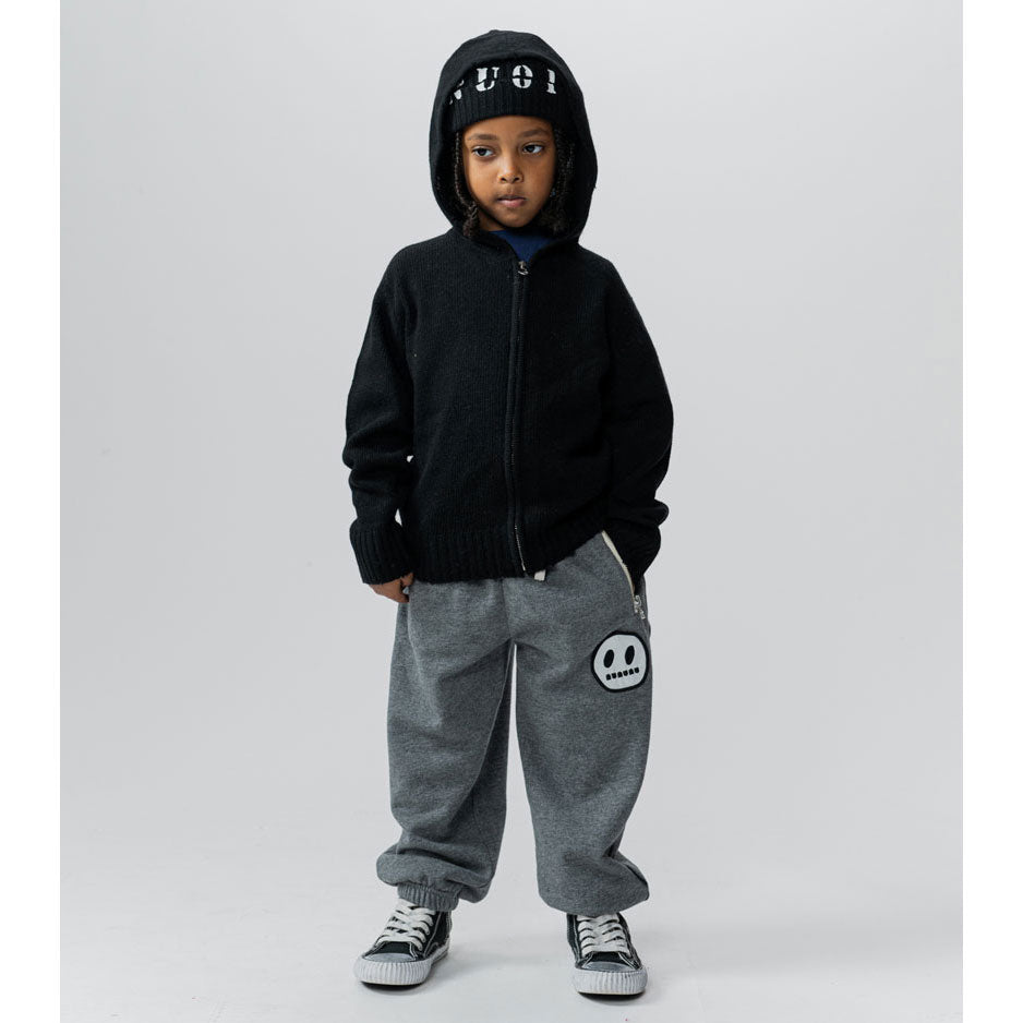 NUNUNU Black Knit Zip Hoodie