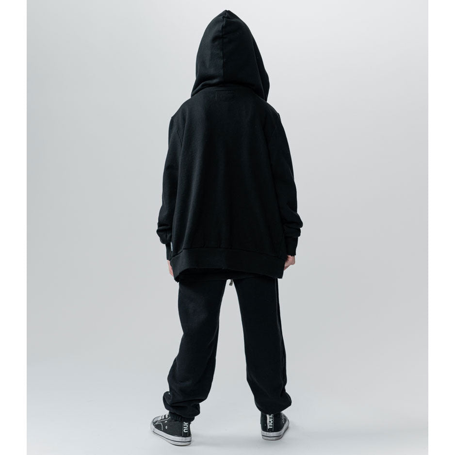 NUNUNU Black Side Eye Zip Hoodie
