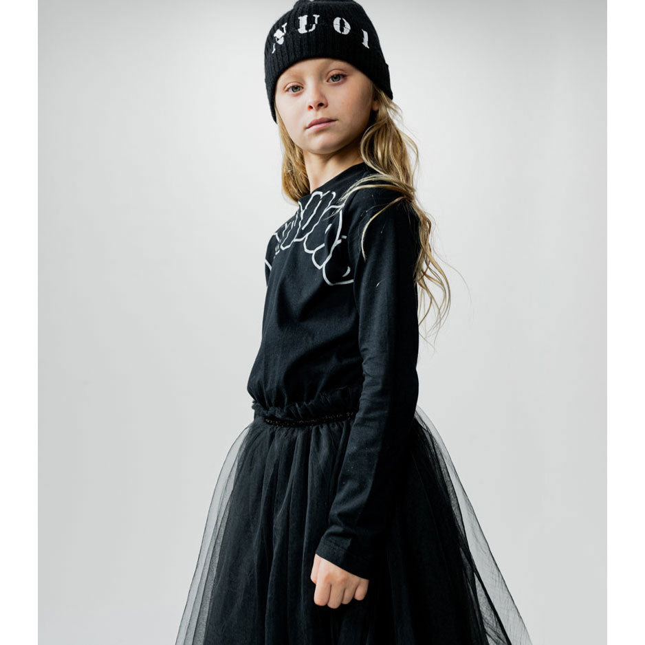 NUNUNU Black Bubbly Rounded Shirt