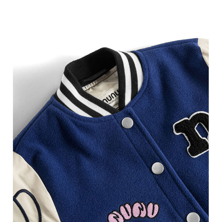NUNUNU Indigo/Smokey Natural Team Nununu Letterman Jacket