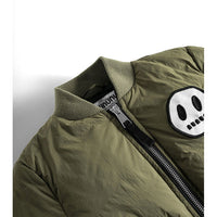 NUNUNU Olive Cargo Bomber Down Jacket
