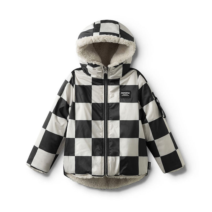 NUNUNU Smokey Natural Reversible Checkmate Down Jacket