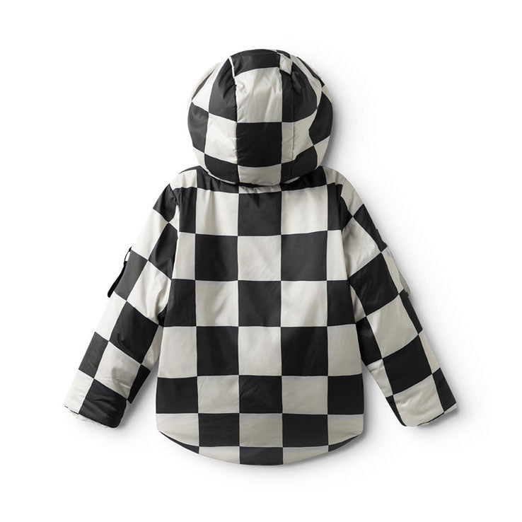 NUNUNU Smokey Natural Reversible Checkmate Down Jacket